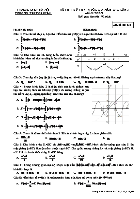 4 Đề thi thử THPT Quốc gia môn Toán lần 3 năm 2019 - Đại học Sư phạm Hà Nội (Có đáp án)